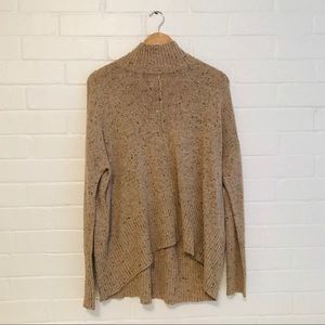 Taupe Speckled Mock Turtleneck Sweater